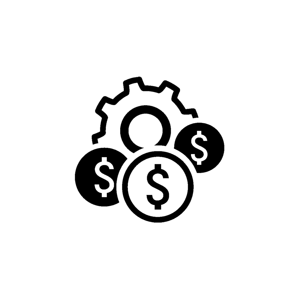 Image of a gear icon showing how to manage costs in marketing.